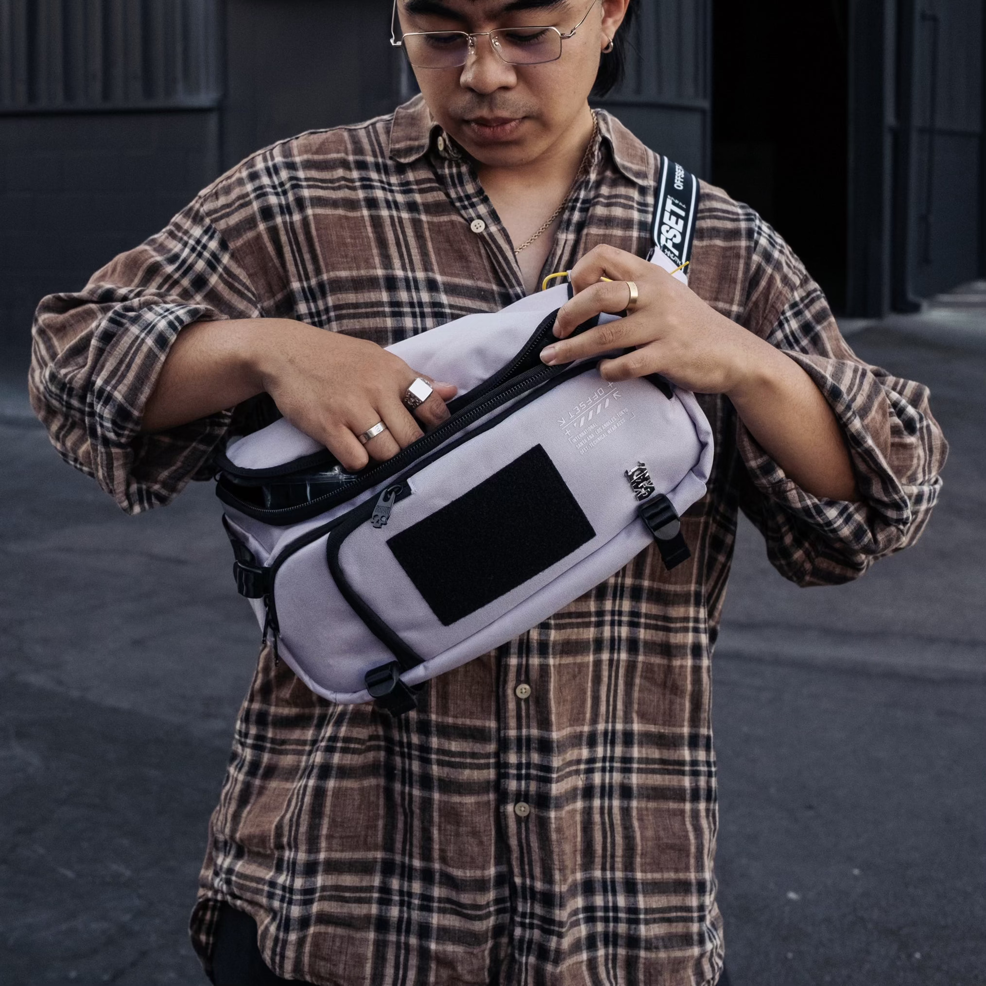 SHWA] TBG-10 Techwear Style OG Sling Bag - Lavender (Bag