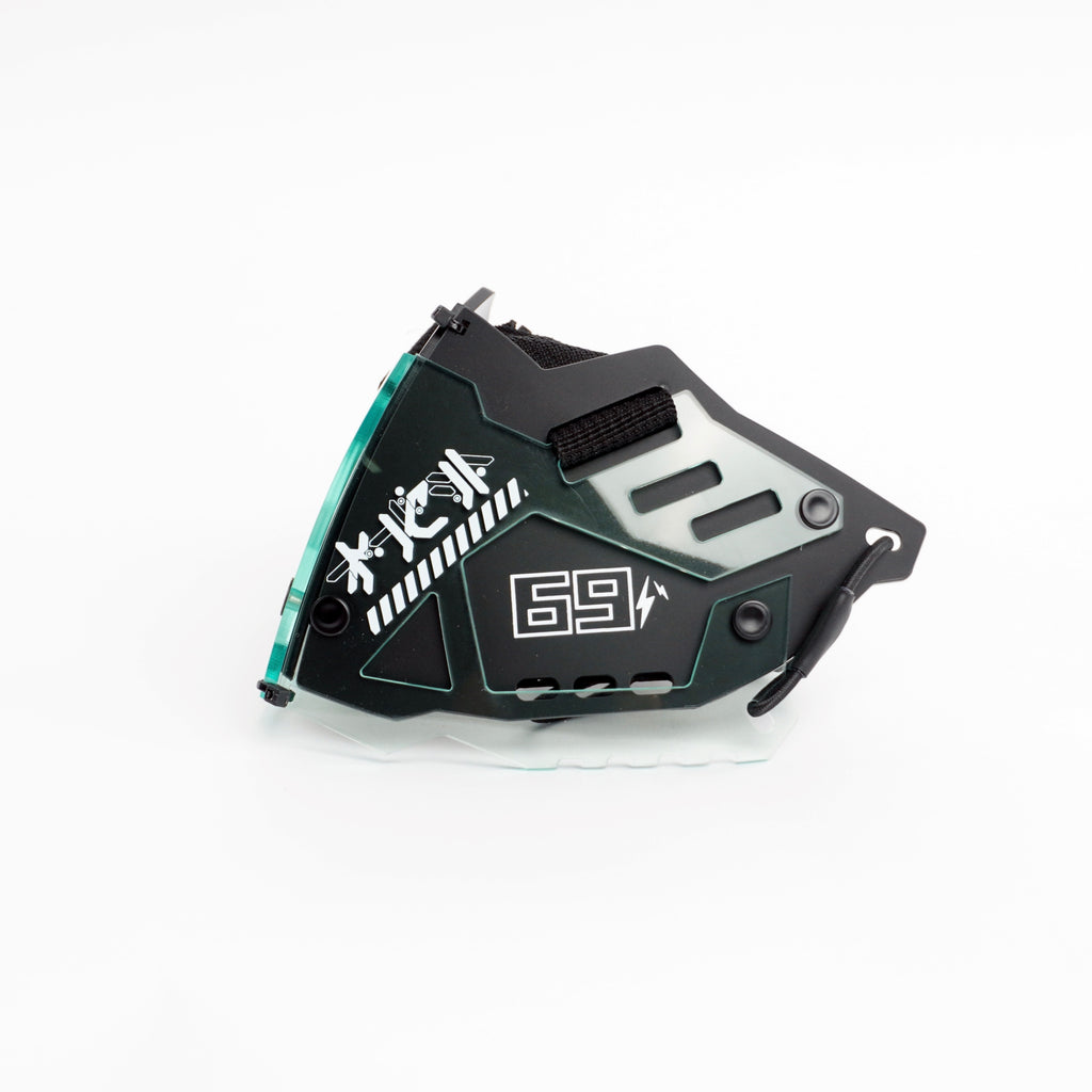 Wako⑅◡̈* SHWA] SW-01 Techwear Style QOZE Collab Mask Cover - Mint