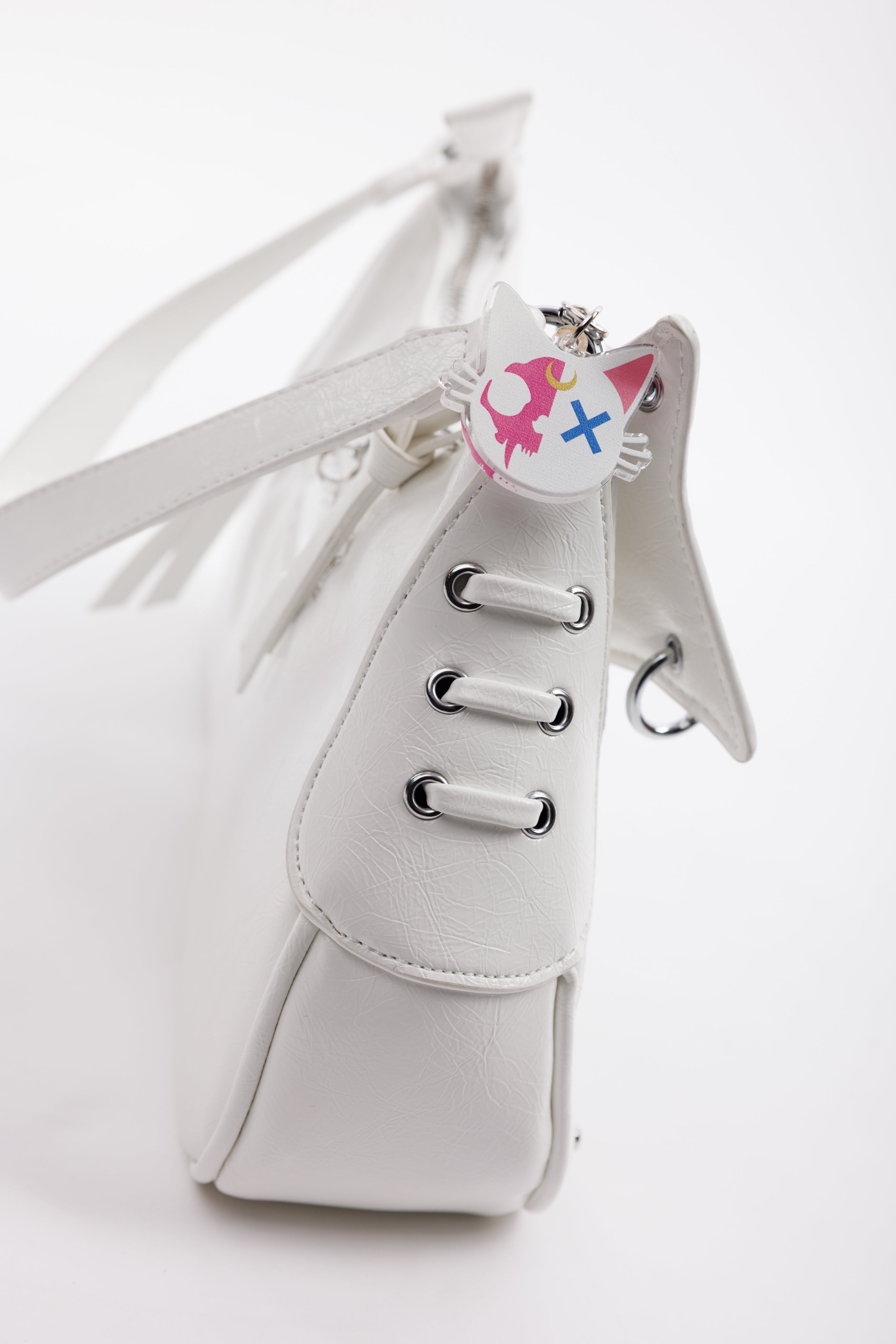 White Mended Moon Purse