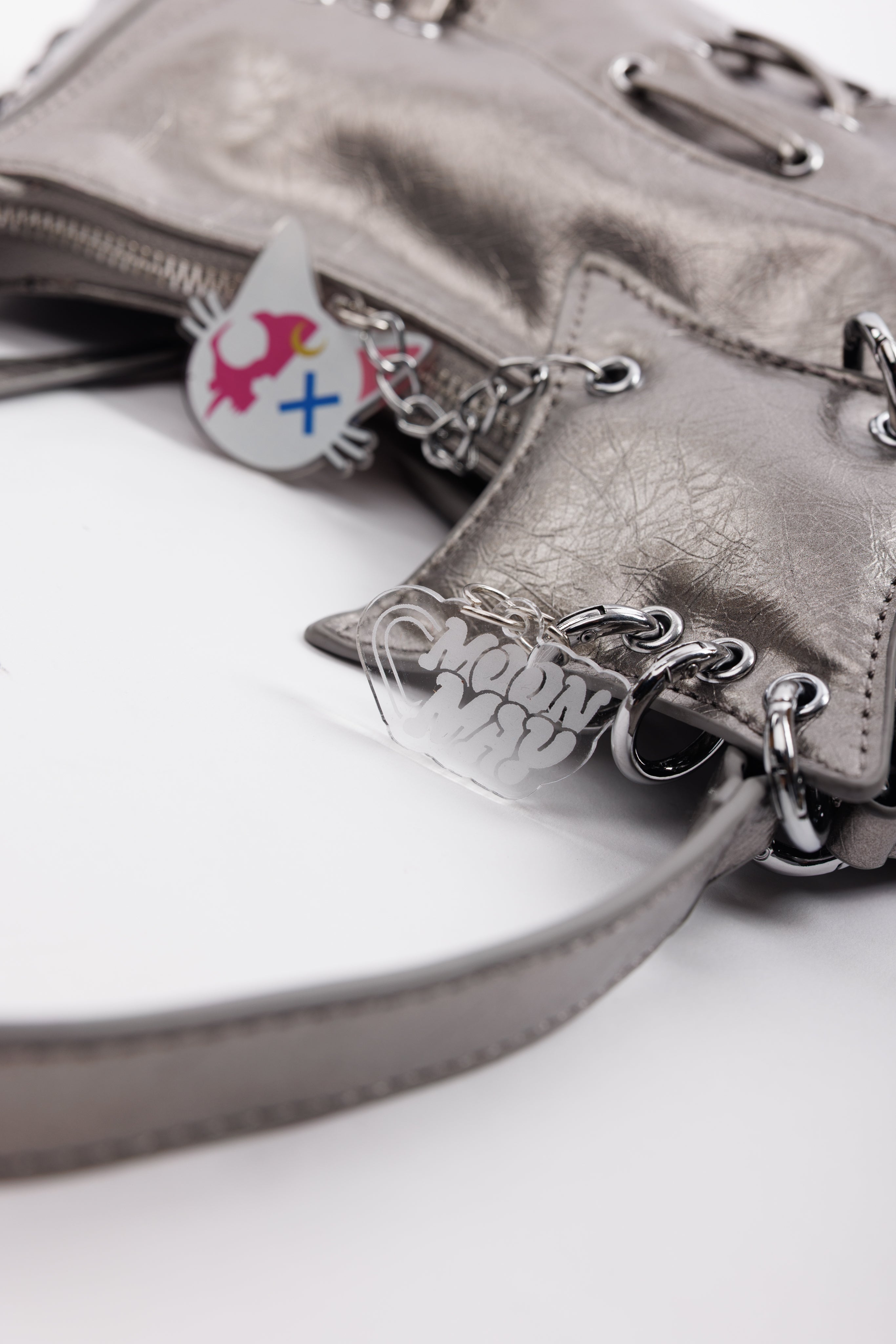 Silver Mended Moon Purse