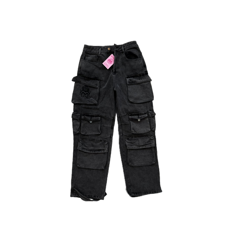 Black Cargo Jeans - FINAL SALE (No Return OR exchange)