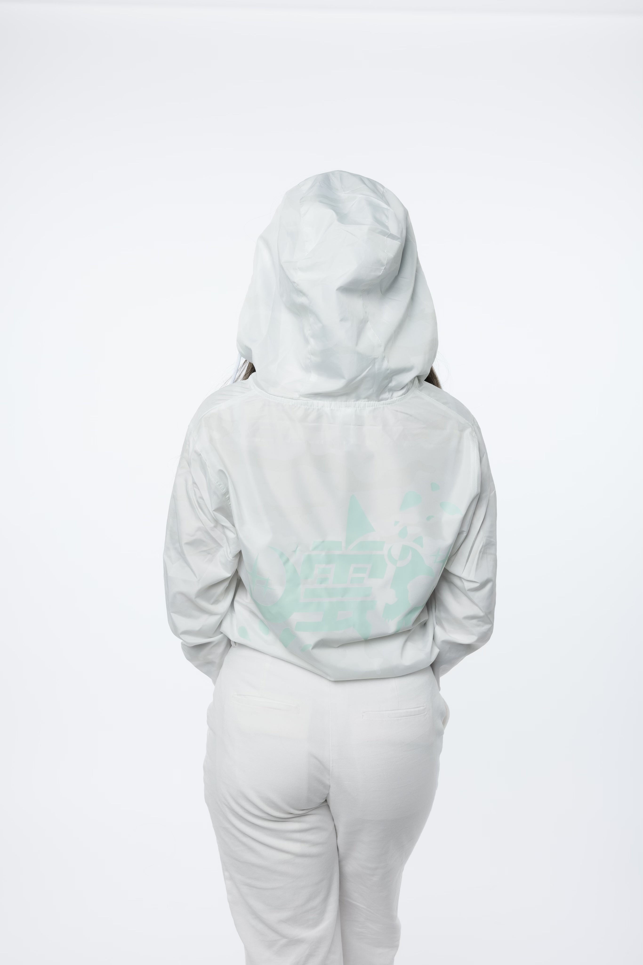Mint Sakura Monnbreaker Cropped Hoodie