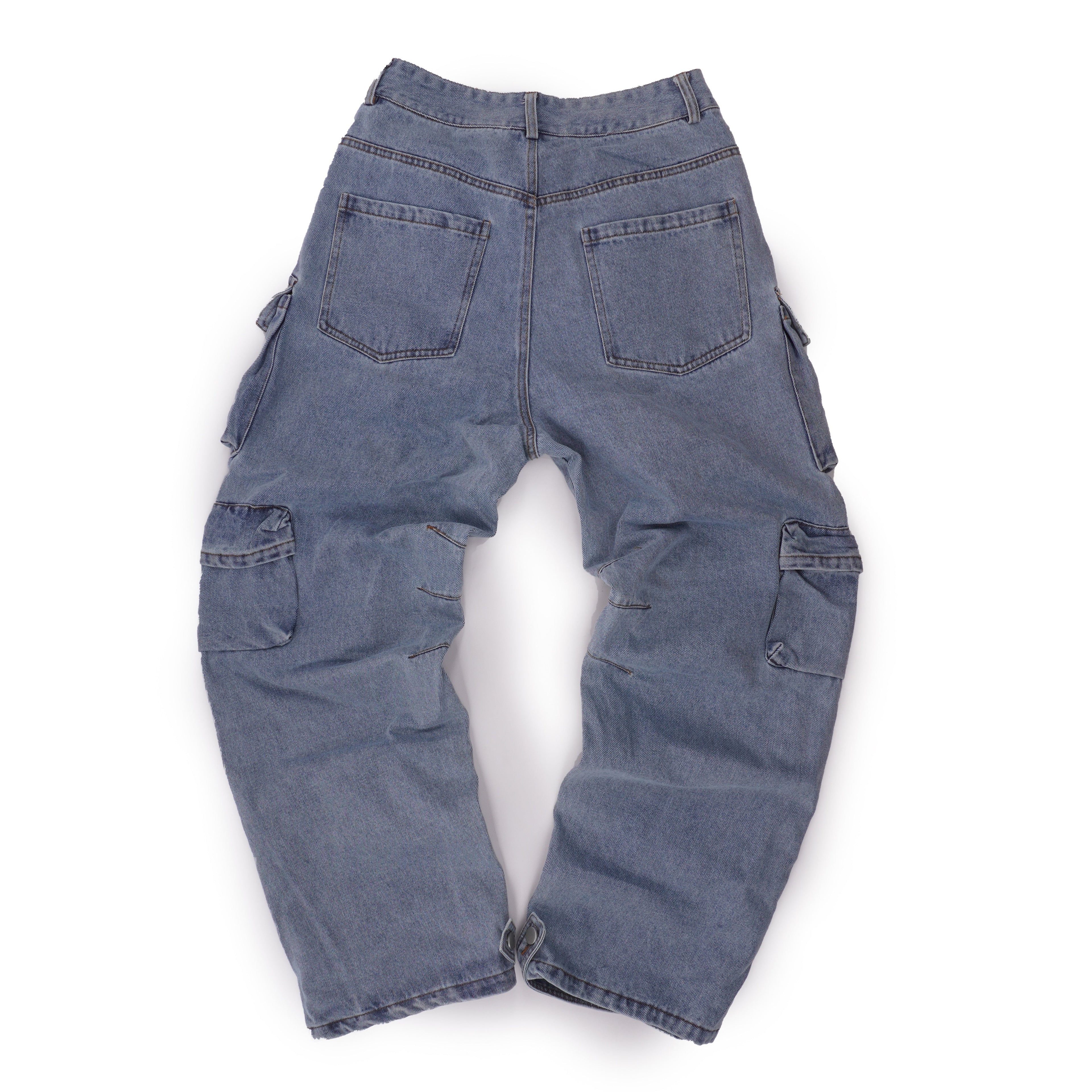 Blue Cargo Jeans - FINAL SALE (No Return OR exchange)