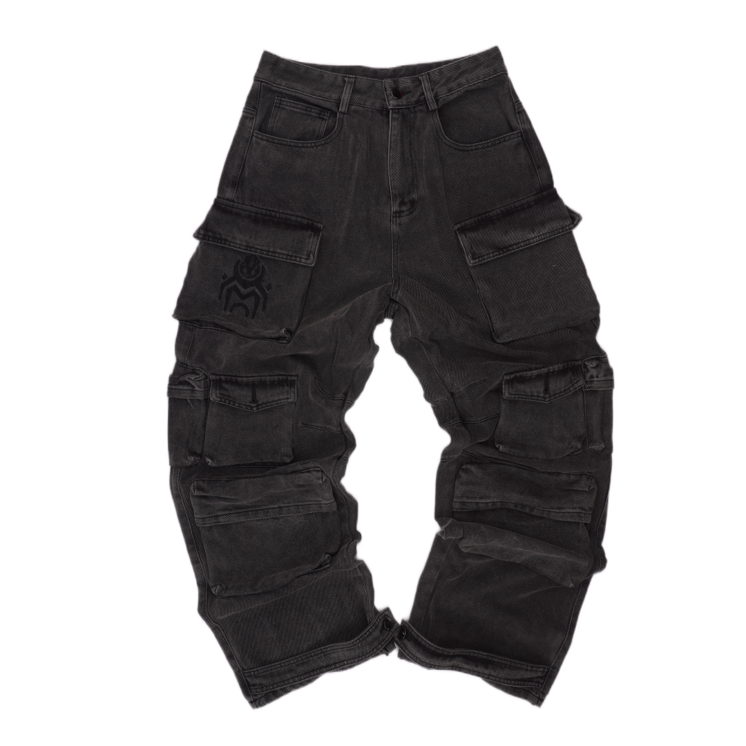Black Cargo Jeans - FINAL SALE (No Return OR exchange)