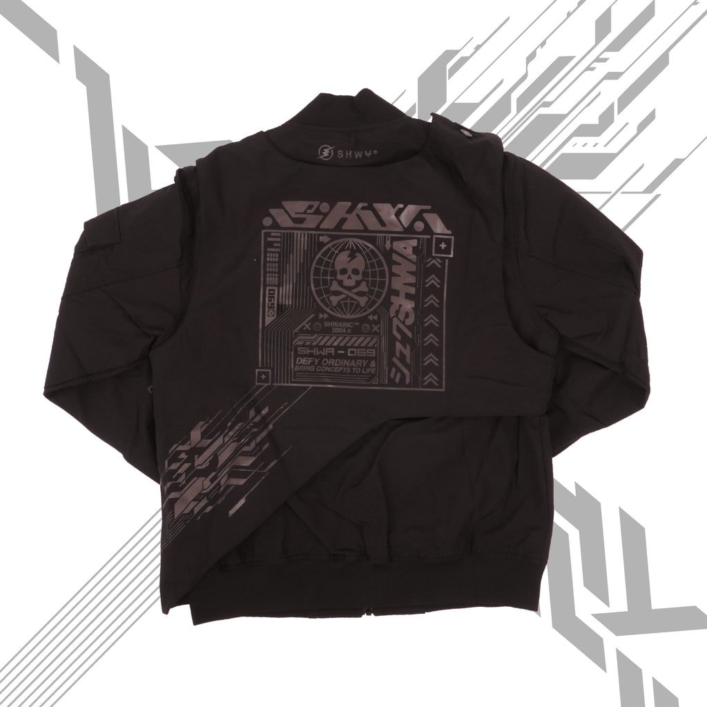 [SHWA] TB-01 Techwear Style Speed Black Bomber Jacket - FINAL SALE (No return or exchange)