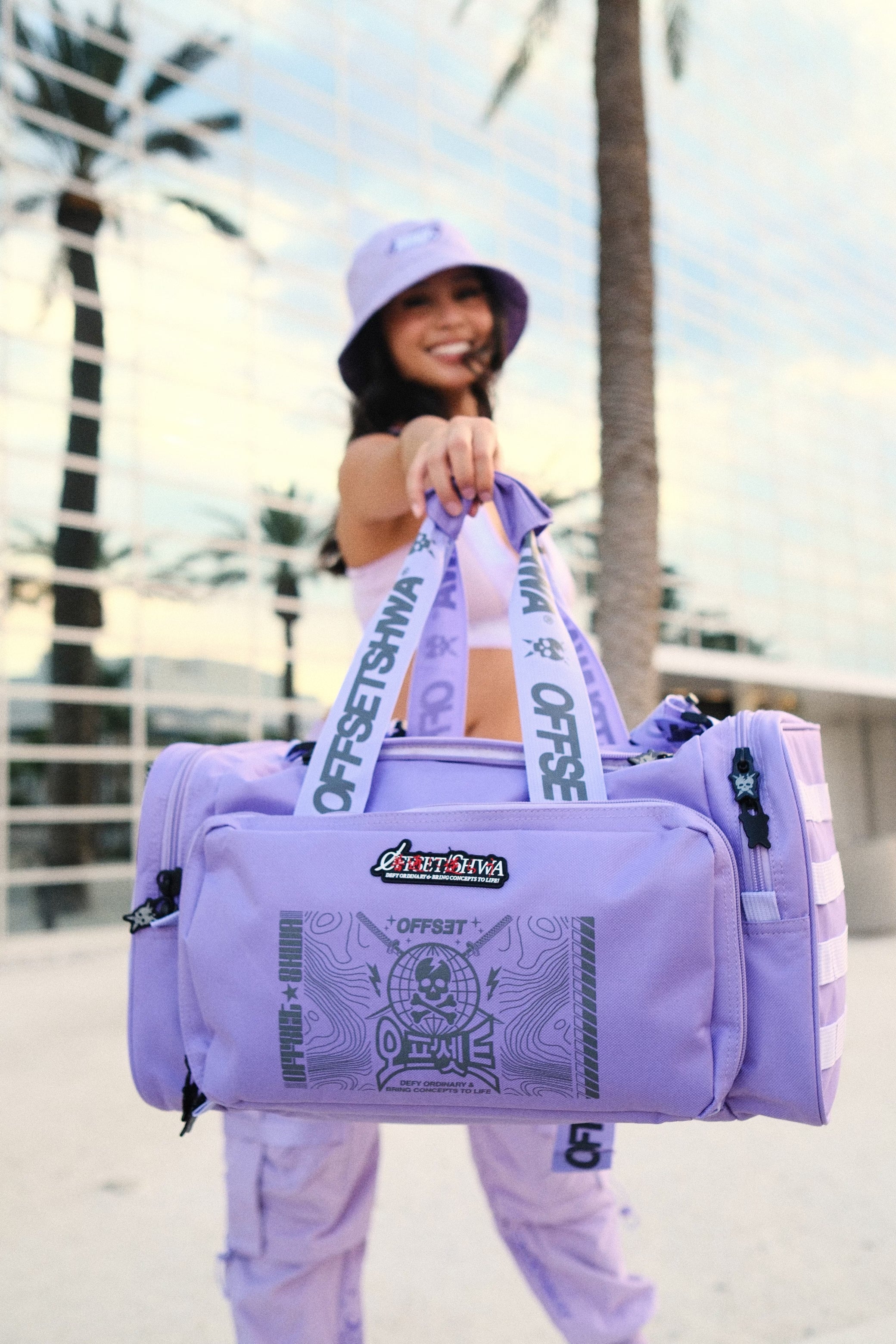 [SHWA] TBG-16 Techwear Style Team Duffle Bag for Gym and Travel - Lavender (Bag & Strap ONLY)