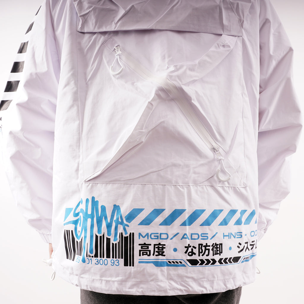[SHWA] TB-03 Techwear Style White Waterproof Windbreaker - FINAL SALE (No return or exchange)