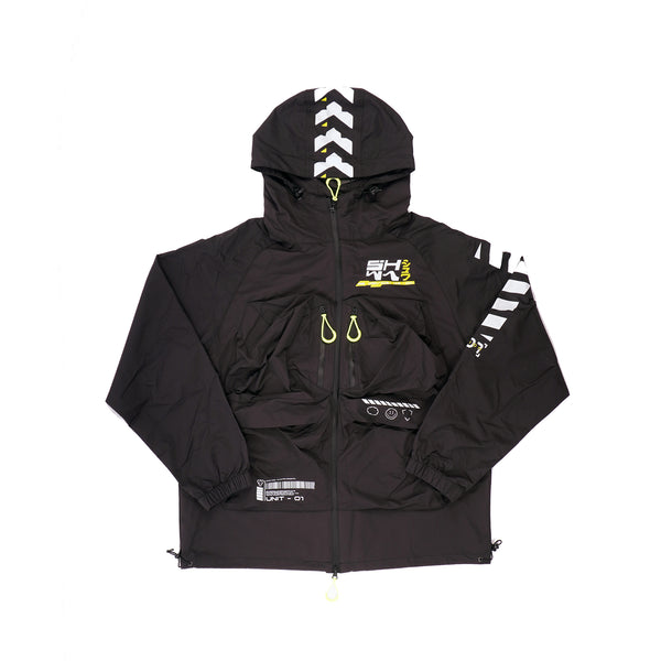 SHWA] TB-03 Techwear Style Black Waterproof Windbreaker
