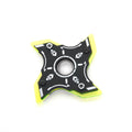SHWA TW-16 Manji acrylic shuriken in Neon Yellow colorway, top view