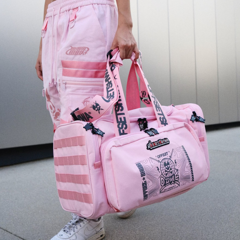 [SHWA] TBG-16 Techwear Style Team Duffle Bag for Gym and Travel - Pink
