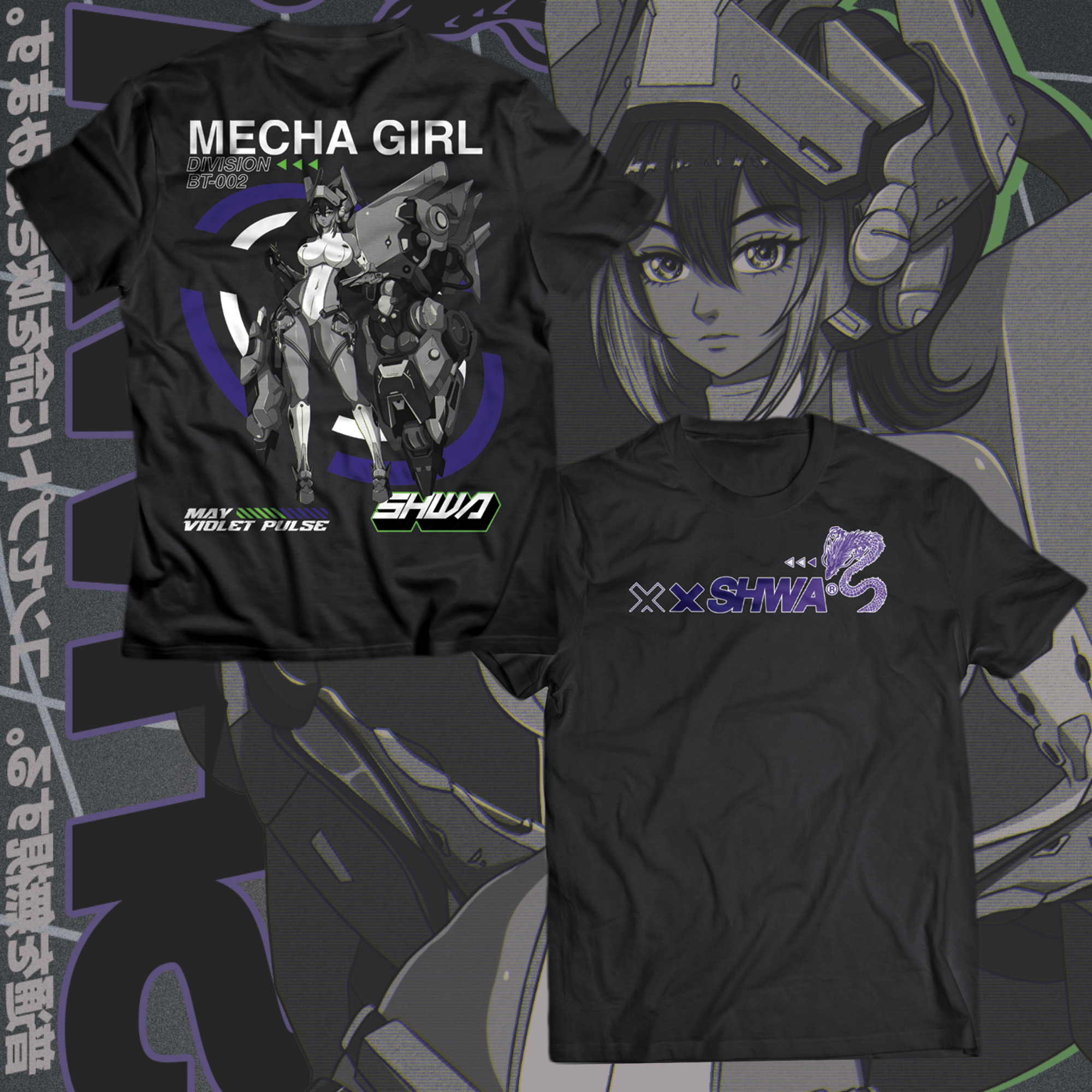 [SHWA ] MVP-02 May Violet Pulse Black Shirt