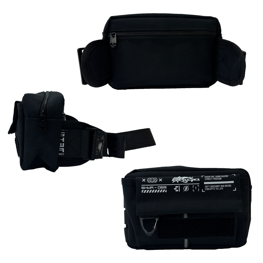 [SHWA]TBG-03 Techwear Style Black FannyPack EVent Rave Bag