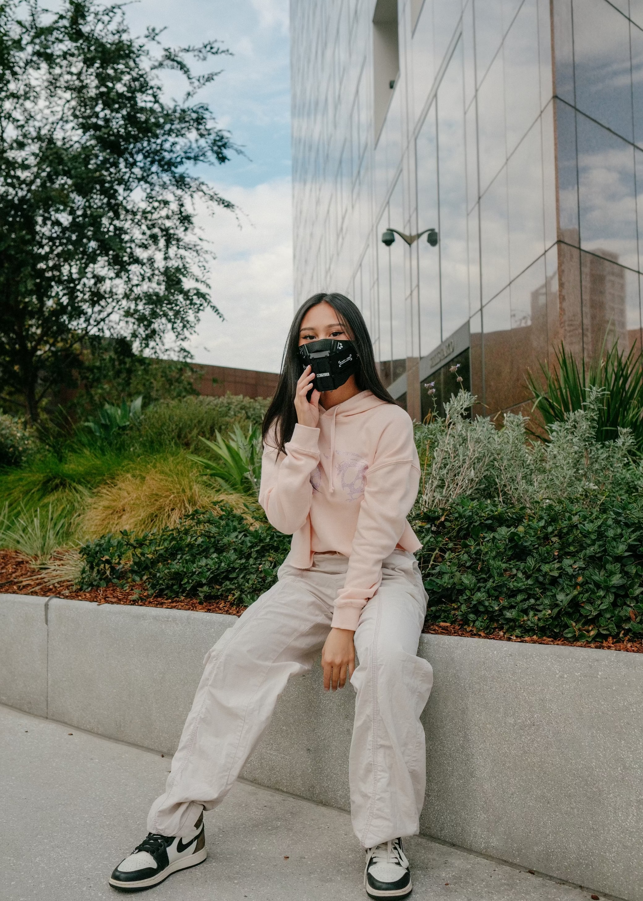 Blush Crystal Eye Cropped Hoodie