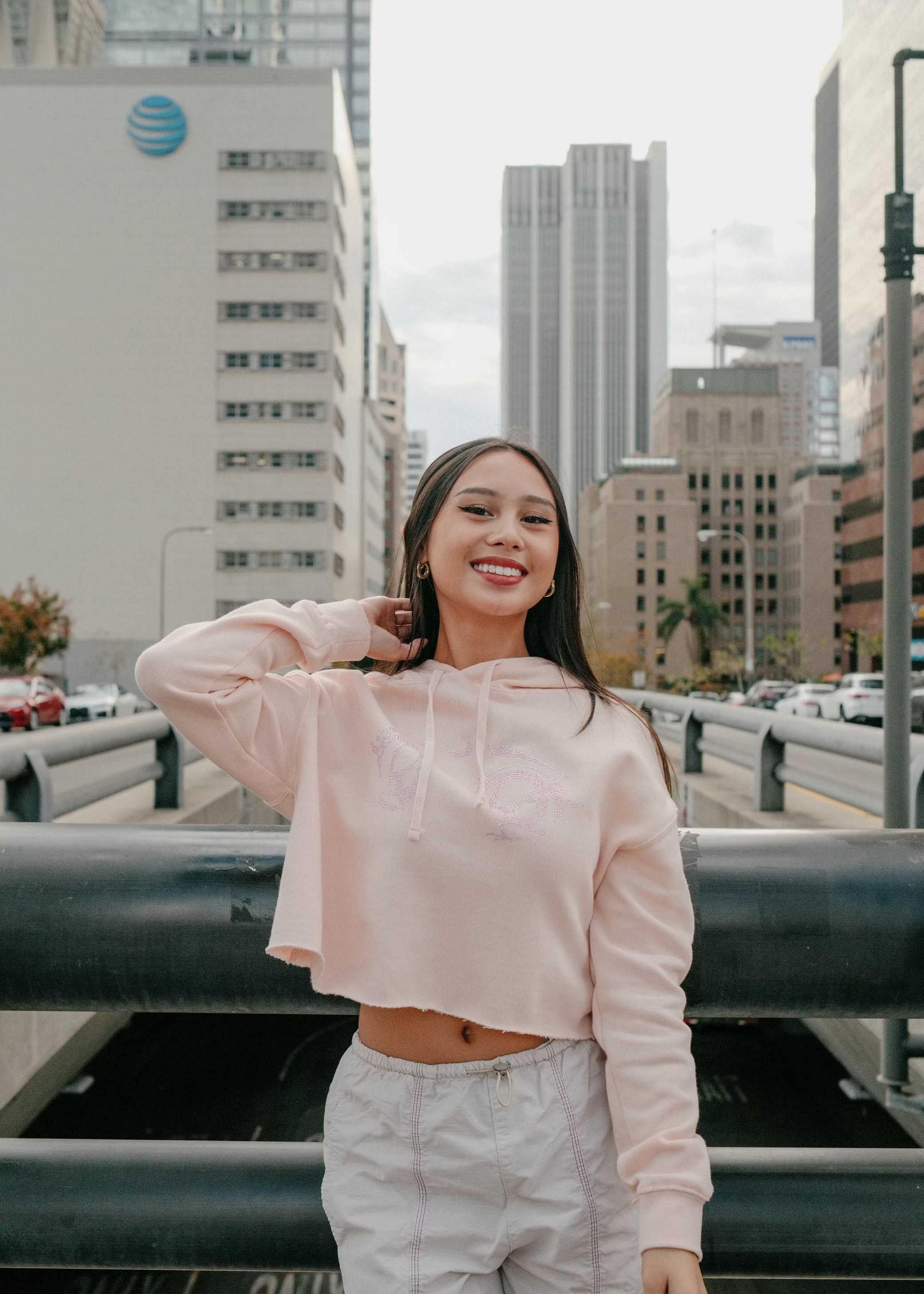 Blush Crystal Eye Cropped Hoodie