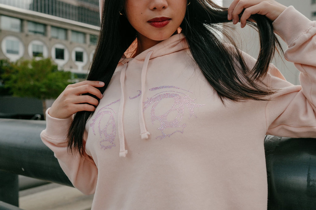Blush Crystal Eye Cropped Hoodie