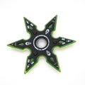 SHWA TW-18 Roppo acrylic shuriken in dark green and black colorway, top view