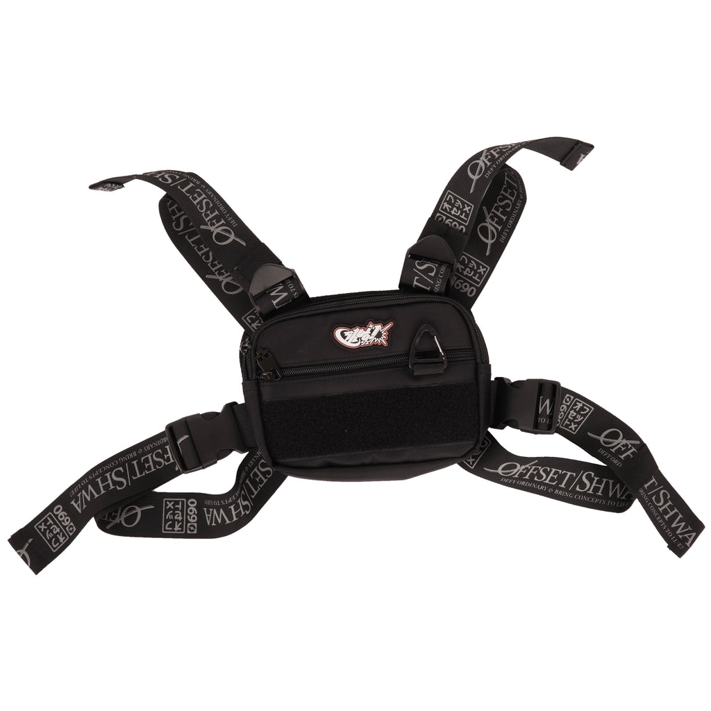 [SHWA] TBG-07 Techwear Style Black Chest Bag for hiking and outdoor activities