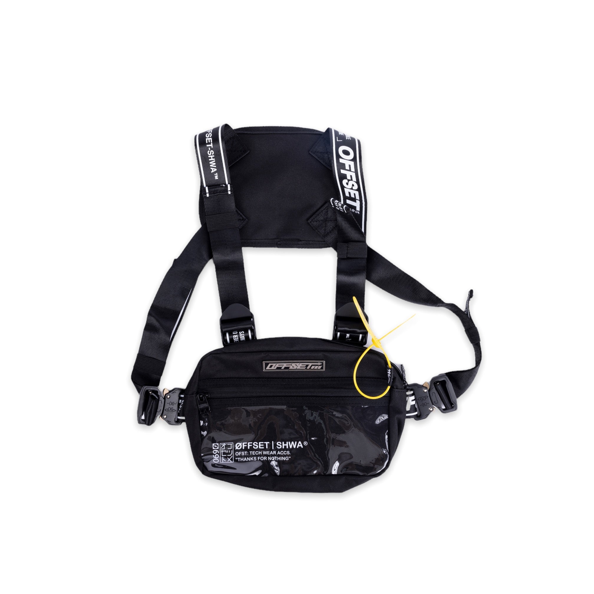 [SHWA] TBG-11 Techwear Style Ita-Chest Bag - Black (Bag & Strap ONLY)