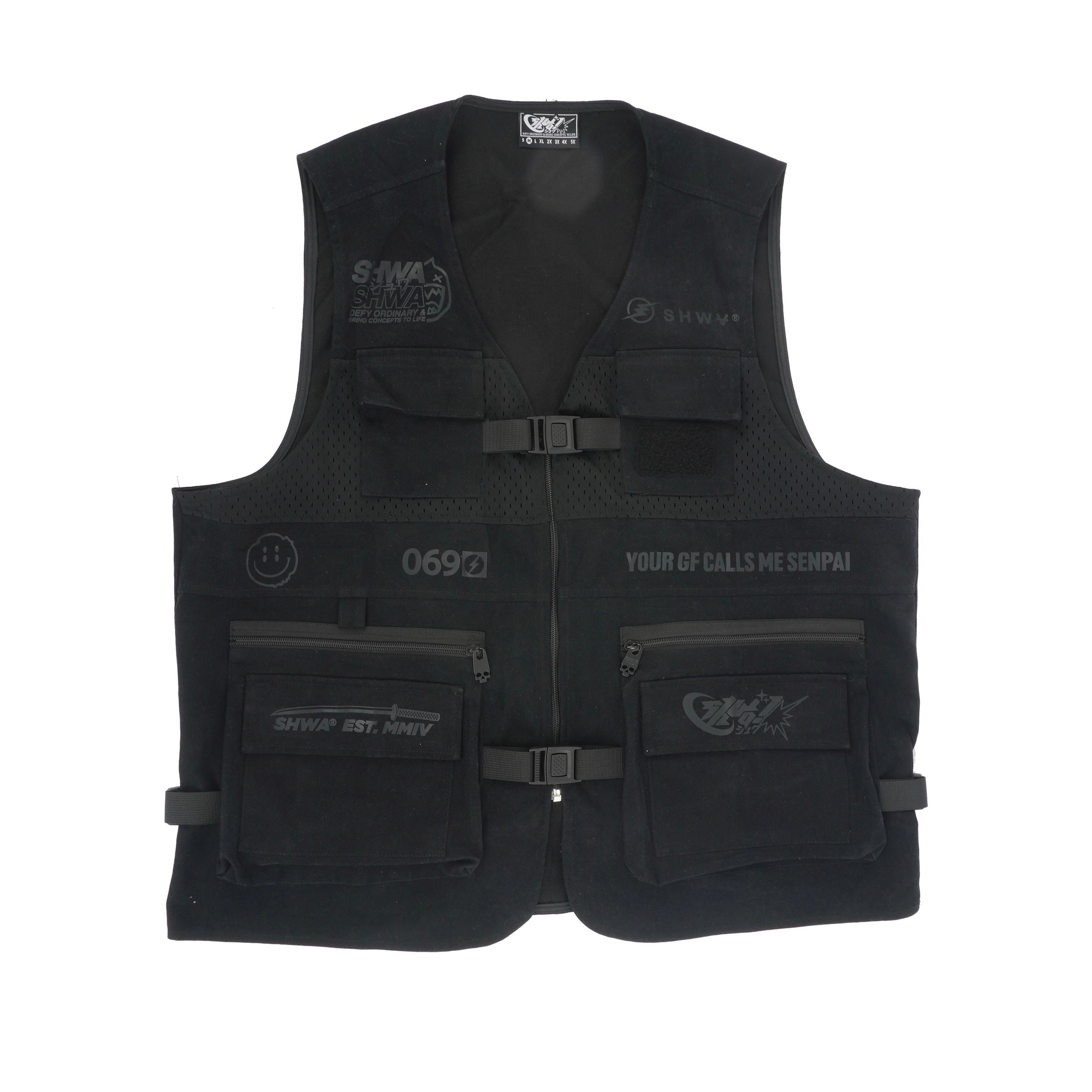 [SHWA] Techwear Style Black Tactical Vest - FINAL SALE (No return or exchange)