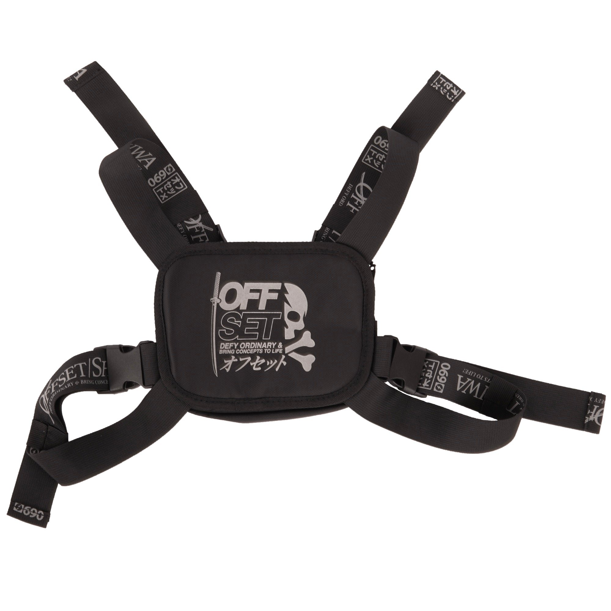 [SHWA] TBG-07 Techwear Style Black Chest Bag for hiking and outdoor activities