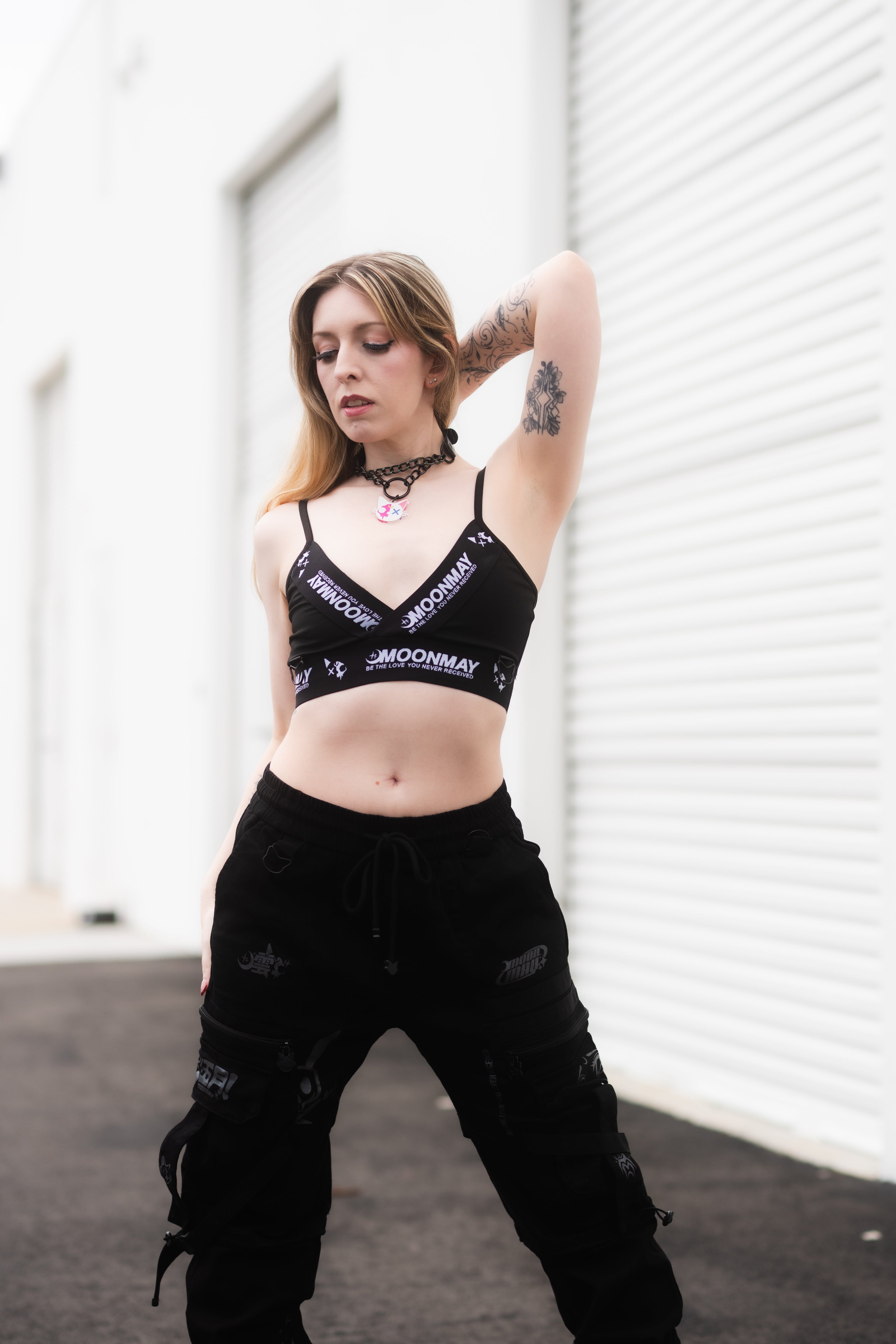MoonMist Logo Bralette - Black