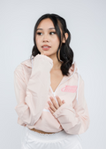 Pink Sakura Monnbreaker Cropped Hoodie