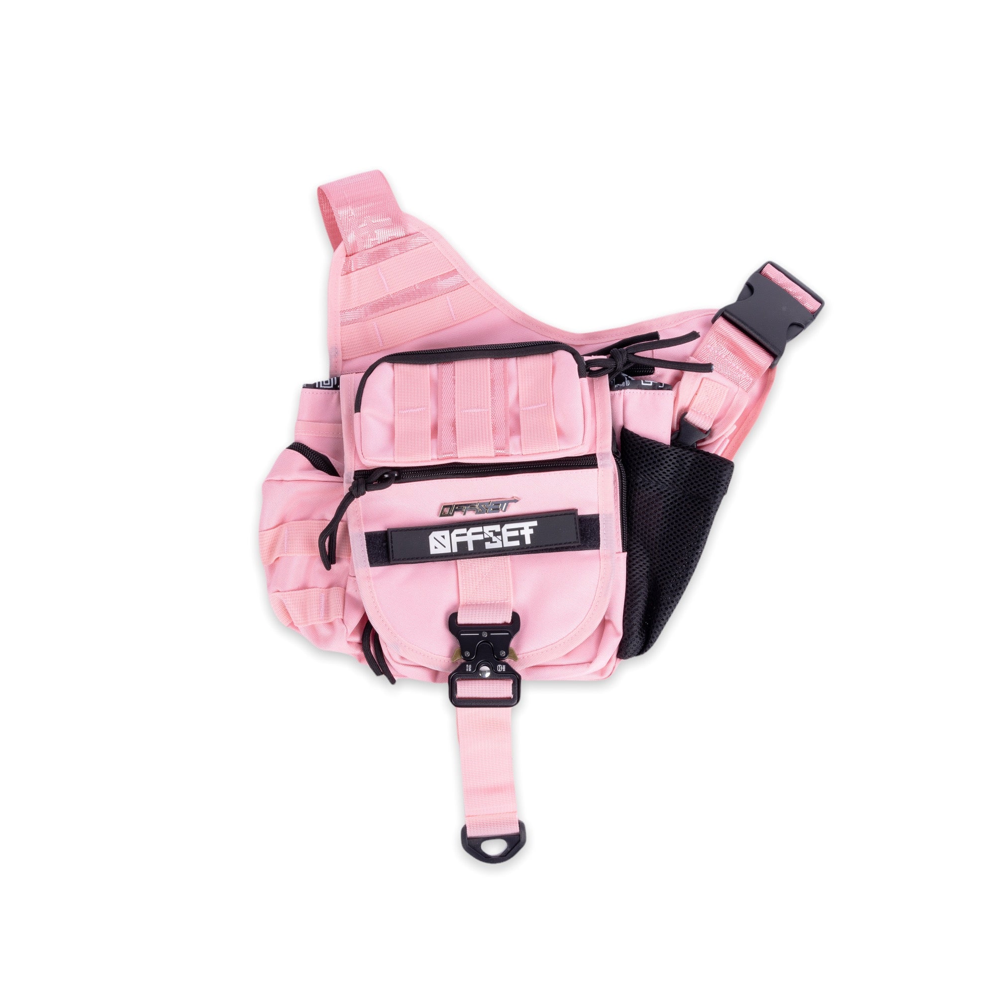 [SHWA] TBG-09 Techwear Style Tactical Side Bag - Pink Boba Bag with Non-Removable Strap (Bag & Strap ONLY)