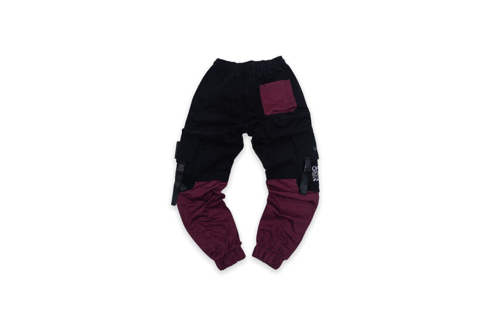 [SHWA] TP-01 Techwear Style Maroon Block Jogger [FINAL SALE]