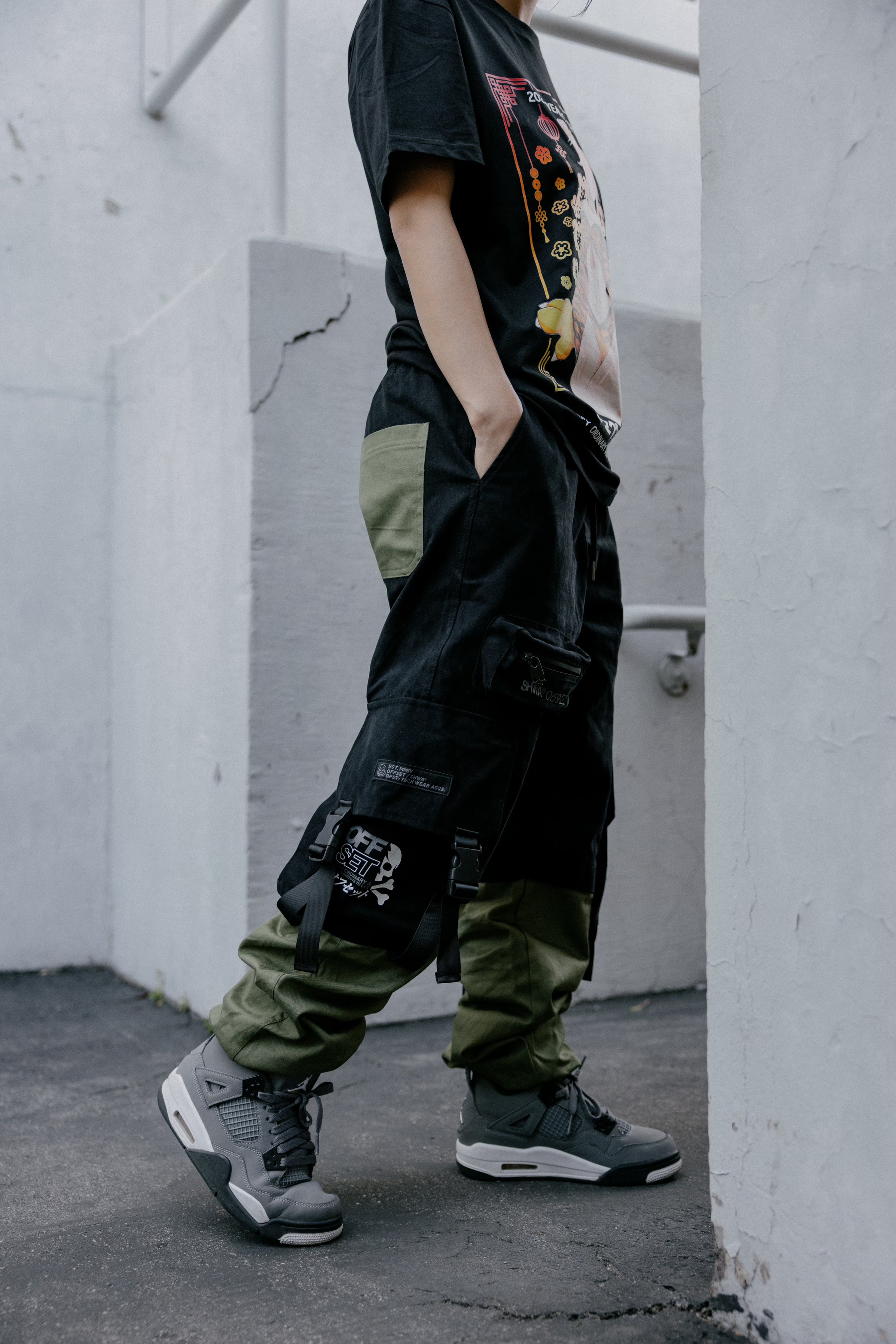 [SHWA] TP-01 Techwear Style Green Block Jogger [FINAL SALE]