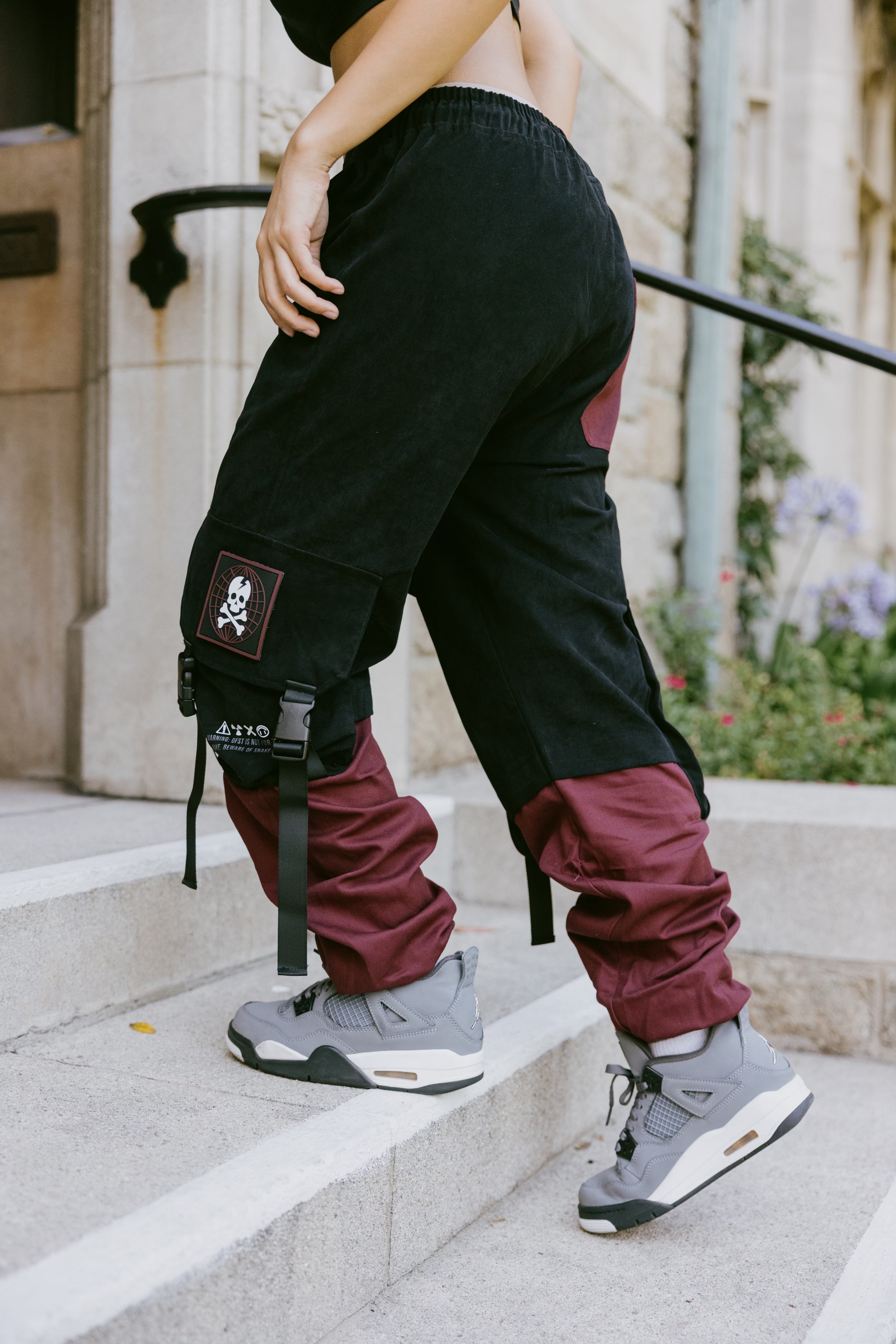 [SHWA] TP-01 Techwear Style Maroon Block Jogger [FINAL SALE]