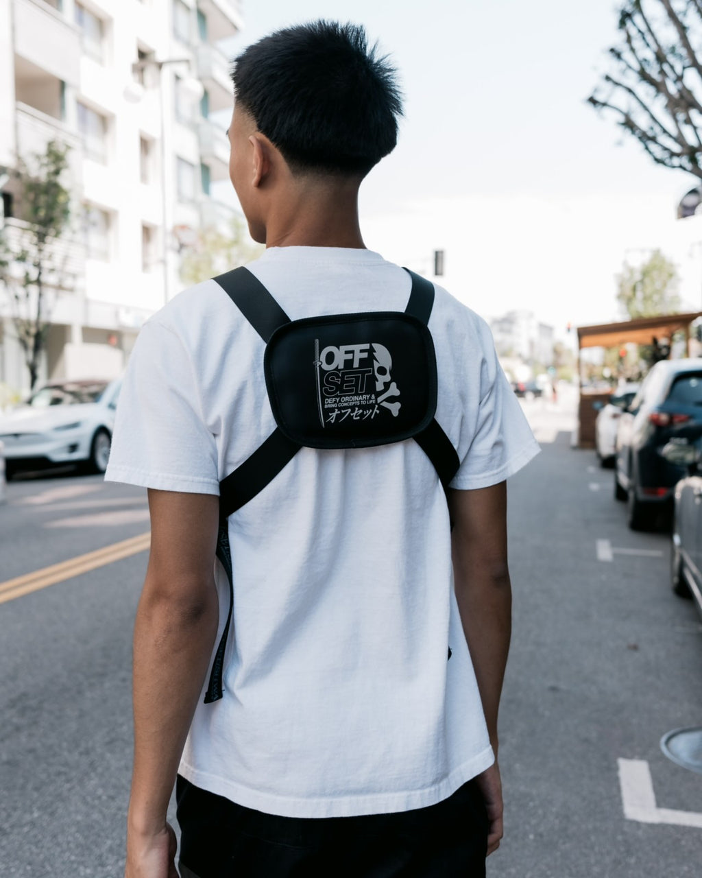 [SHWA] TBG-07 Techwear Style Black Chest Bag for hiking and outdoor activities